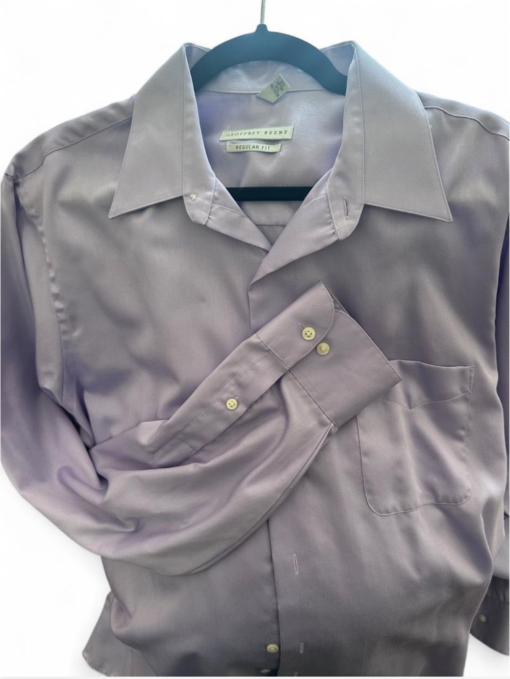 Geoffrey Beene Men's Lavender Dress Shirt - Size Large